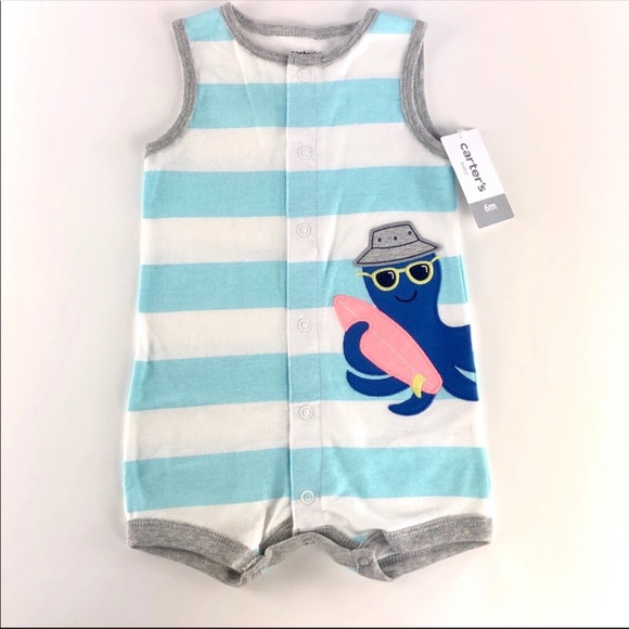Carters striped “octopus” romper brand new - Picture 3 of 4